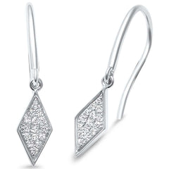 DIAMOND CLOSEOUT! .09ct G SI 14kt White Gold Modern Drop Diamond Stud Earrings