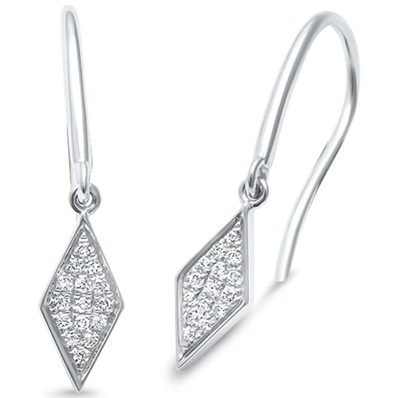 DIAMOND CLOSEOUT! .09ct G SI 14kt White Gold Modern Drop Diamond Stud Earrings