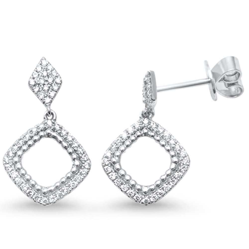 DIAMOND CLOSEOUT!  .26ct G SI 14kt White Gold Modern Trendy Drop Dangle Diamond Stud Earrings