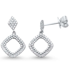DIAMOND CLOSEOUT!  .26ct G SI 14kt White Gold Modern Trendy Drop Dangle Diamond Stud Earrings