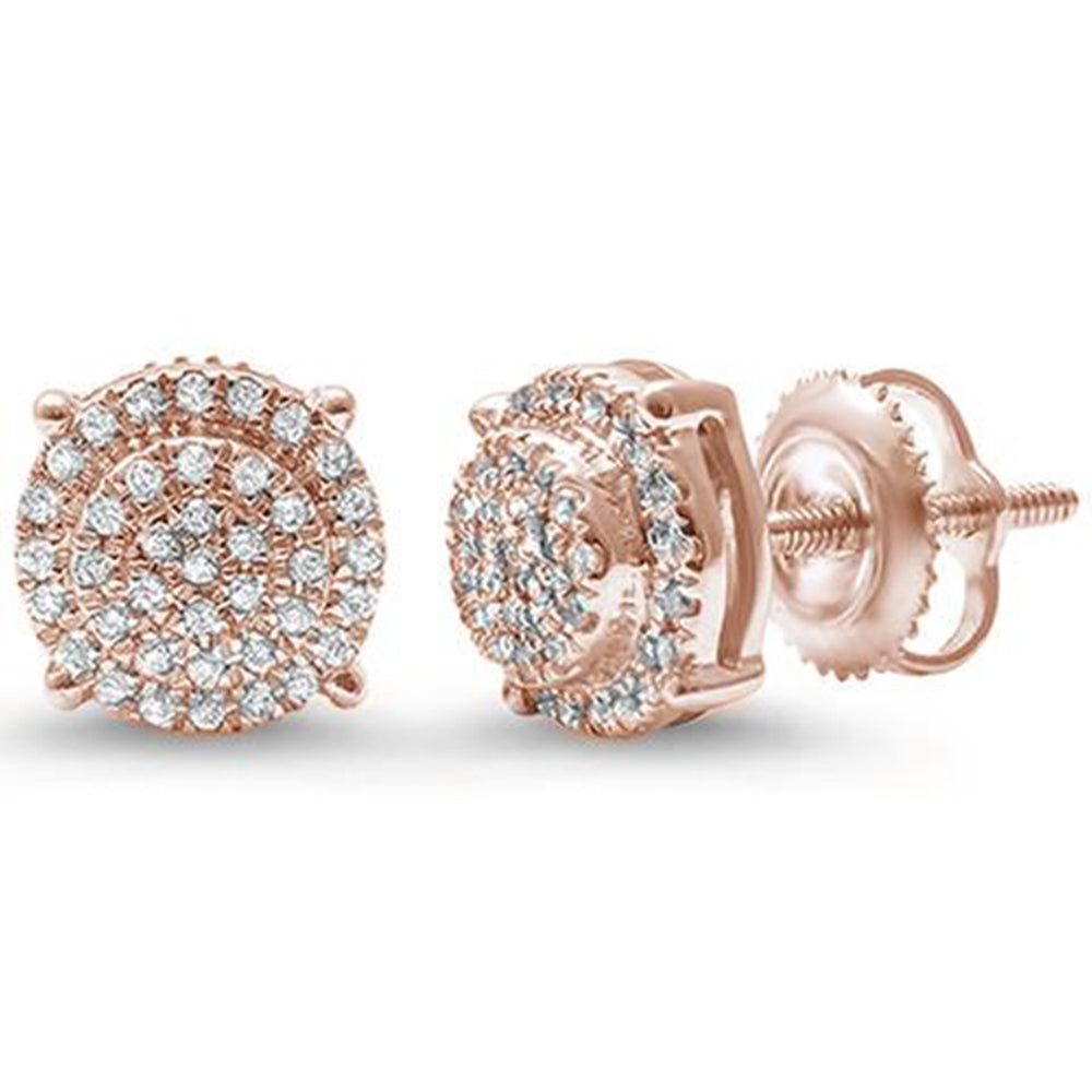 DIAMOND CLOSEOUT! .16ct G SI 10kt Rose Gold Round Diamond Cluster Stud Earrings
