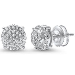 DIAMOND CLOSEOUT!  .17ct G SI 14kt White Gold Round Diamond Cluster Stud Earrings