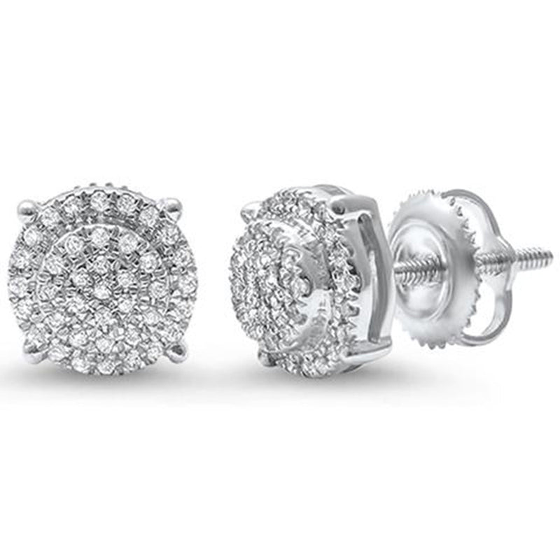DIAMOND CLOSEOUT!  .17ct G SI 14kt White Gold Round Diamond Cluster Stud Earrings