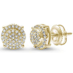 DIAMOND CLOSEOUT! .16ct G SI 10kt Yellow Gold Round Diamond Cluster Stud Earrings