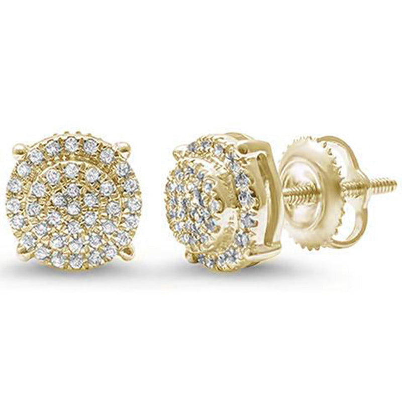 DIAMOND CLOSEOUT! .16ct G SI 10kt Yellow Gold Round Diamond Cluster Stud Earrings