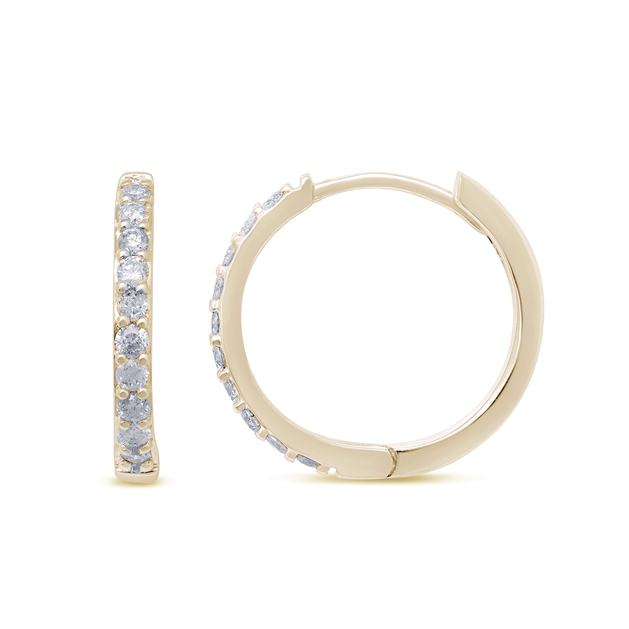 SPECIAL!.27ct 14k Yellow Gold Diamond Hoop Huggie Earrings