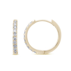 SPECIAL!.27ct 14k Yellow Gold Diamond Hoop Huggie Earrings