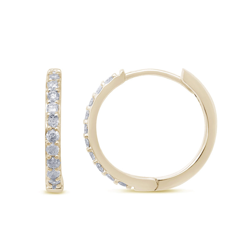 SPECIAL!.27ct 14k Yellow Gold Diamond Hoop Huggie Earrings