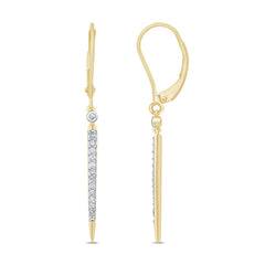 DIAMOND CLOSEOUT!  .17ct 14k Yellow Gold Diamond Drop Dangle Modern Earrings