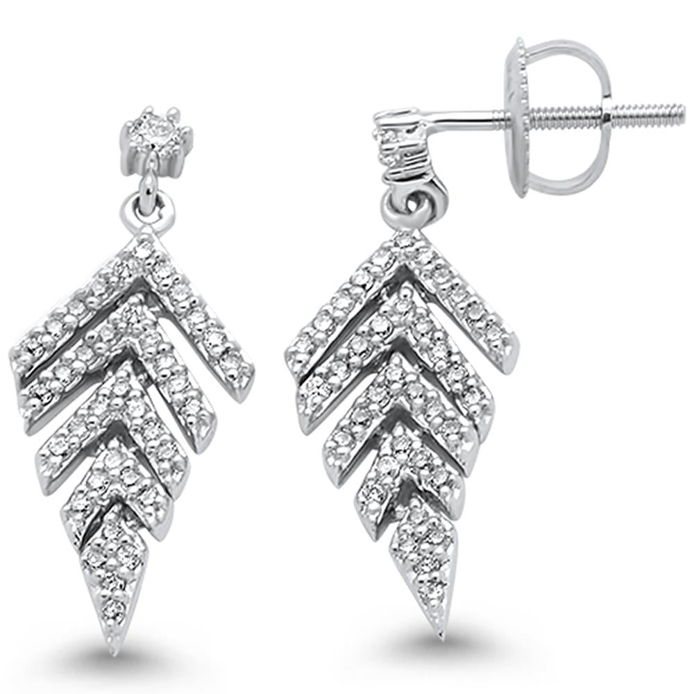 SPECIAL! .40ct 14k White Gold Diamond Modern Chevron Drop Earrings