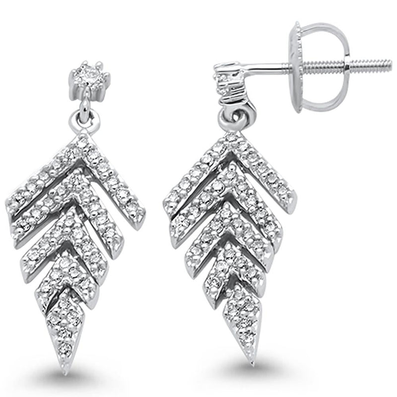 SPECIAL! .40ct 14k White Gold Diamond Modern Chevron Drop Earrings
