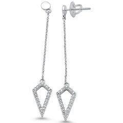 DIAMOND CLOSEOUT! .25ct 14k White Gold Diamond Modern Drop Dangle Earrings