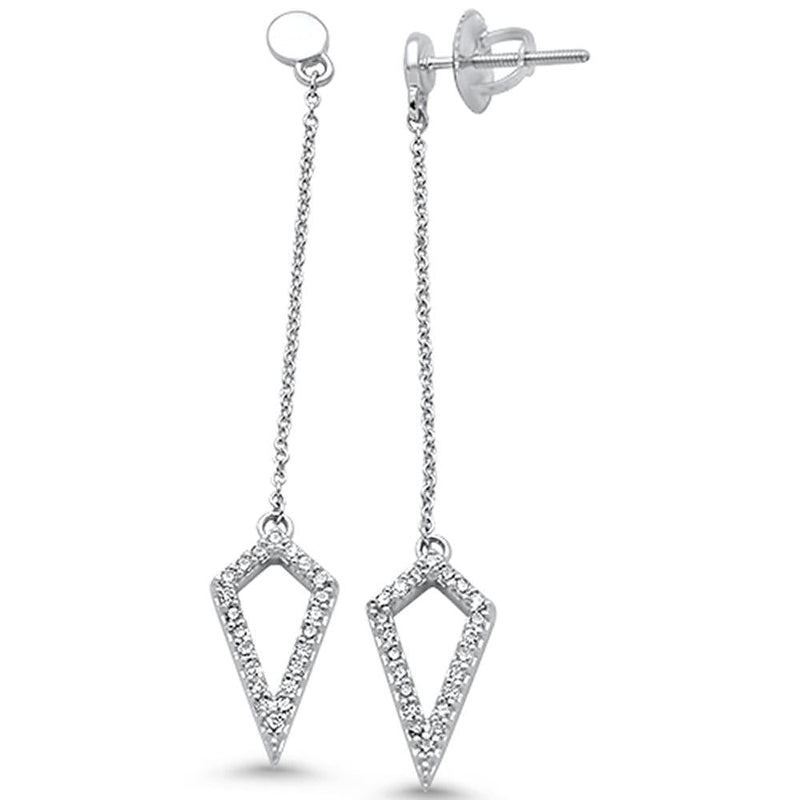 DIAMOND CLOSEOUT! .25ct 14k White Gold Diamond Modern Drop Dangle Earrings