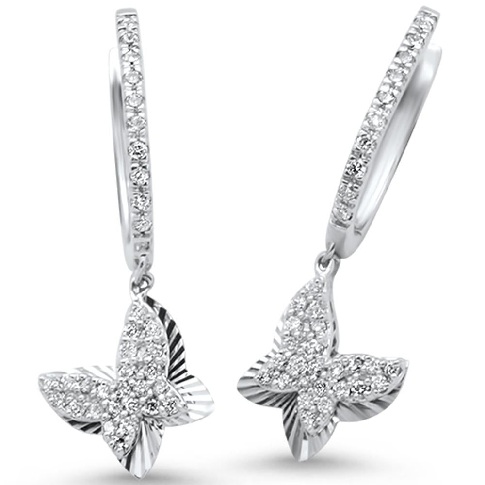 DIAMOND CLOSEOUT! .35ct 14k White Gold Diamond Butterfly Earrings