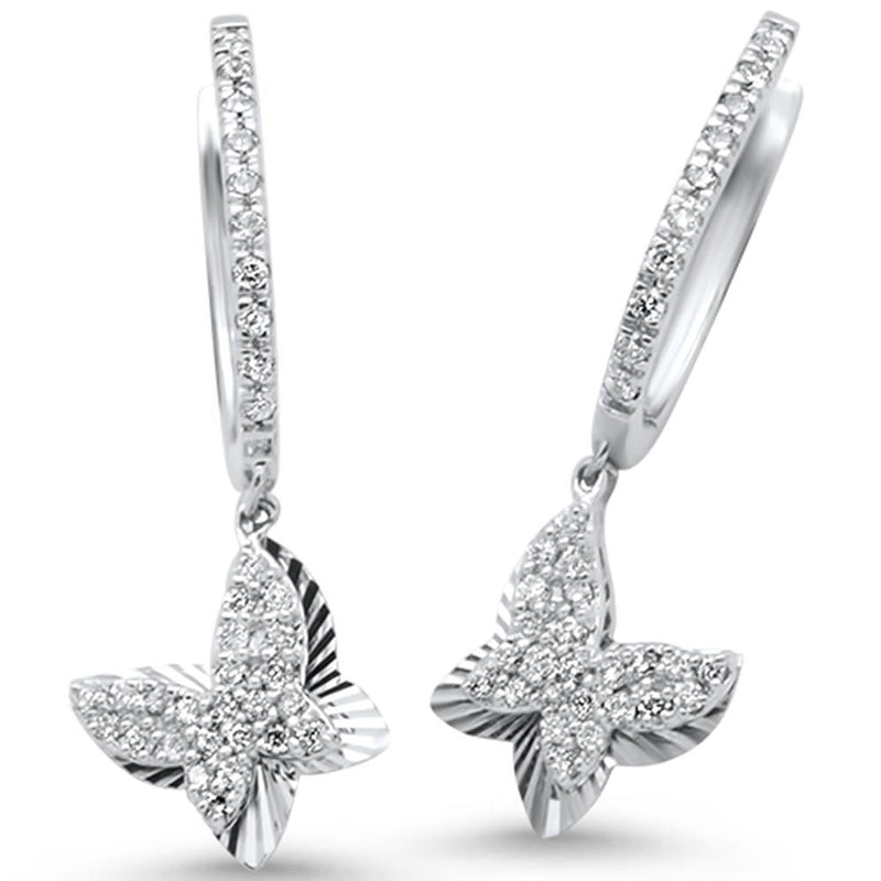 DIAMOND CLOSEOUT! .35ct 14k White Gold Diamond Butterfly Earrings