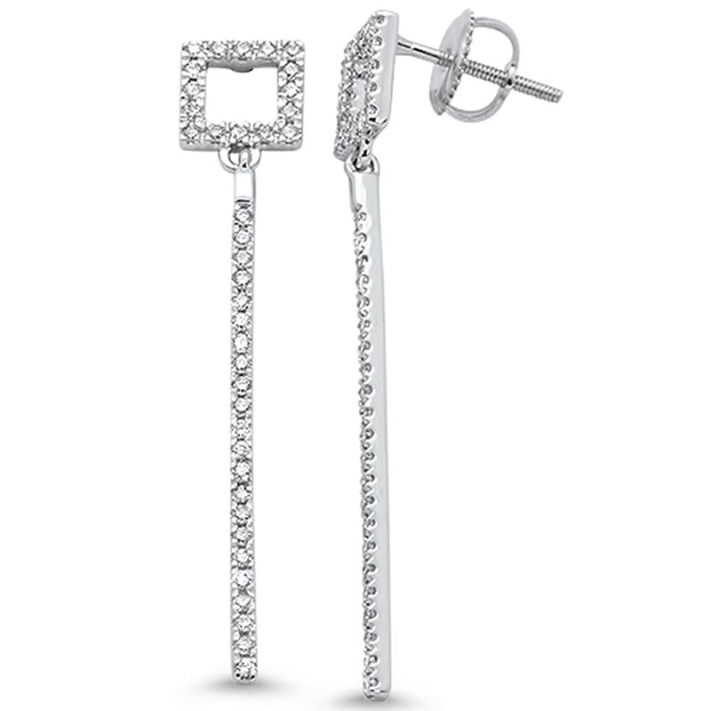 SPECIAL! .37ct 14k White Gold Diamond Drop Dangle Earrings