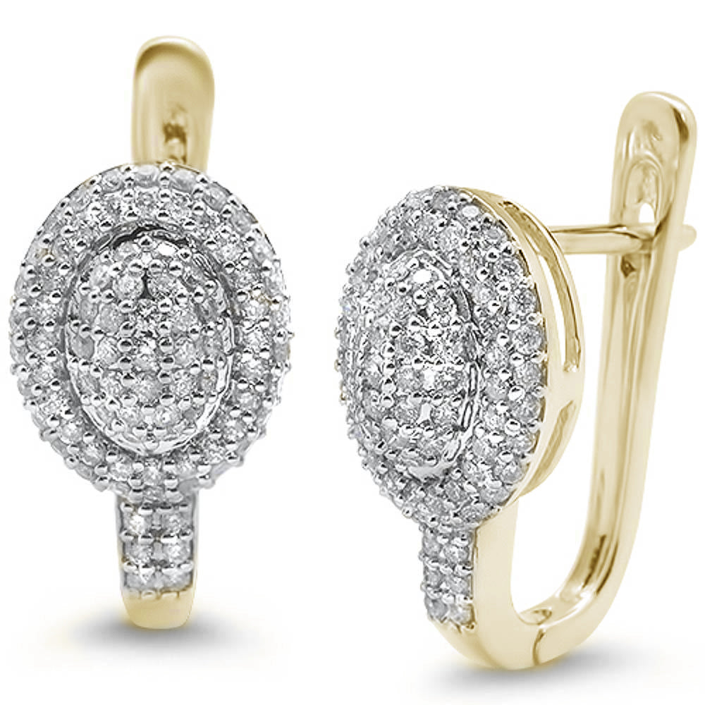 DIAMOND CLOSEOUT! .91ct 14k Yellow Gold Oval Shape Diamond Drop Dangle Earrings