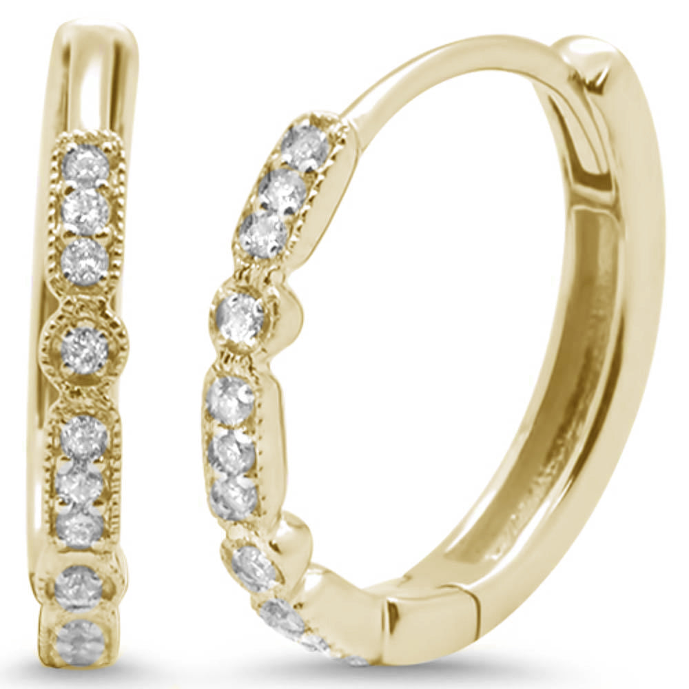 DIAMOND CLOSEOUT! .12ct G SI 14K Yellow Gold Diamond Hoop Earrings