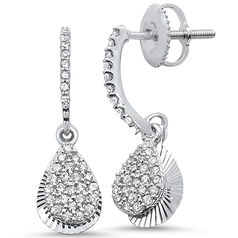 DIAMOND CLOSEOUT! .29ct 14k White Gold Drop Dangle Studs Diamond Earrings