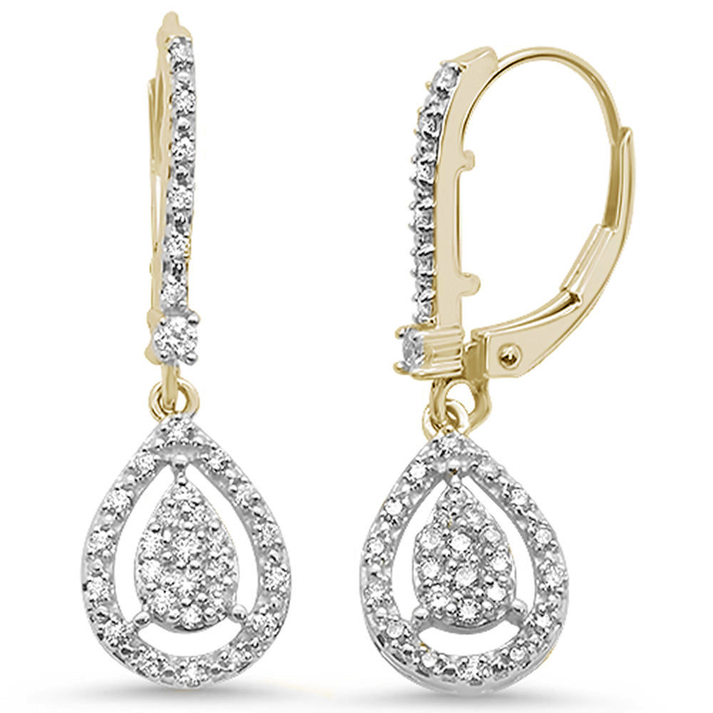 DIAMOND CLOSEOUT! .40ct 14k Yellow Gold Pear Tear Drop Dangle Diamond Earrings