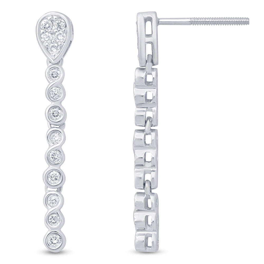 DIAMOND CLOSEOUT! .25ct G SI 14k White Gold Infinity Drop Dangle Diamond Earrings