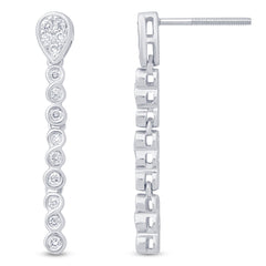 DIAMOND CLOSEOUT! .25ct G SI 14k White Gold Infinity Drop Dangle Diamond Earrings