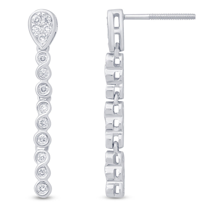 DIAMOND CLOSEOUT! .25ct G SI 14k White Gold Infinity Drop Dangle Diamond Earrings