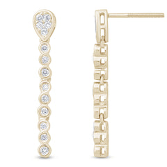DIAMOND CLOSEOUT! .27ct 14k Yellow Gold Infinity Drop Dangle Diamond Earrings