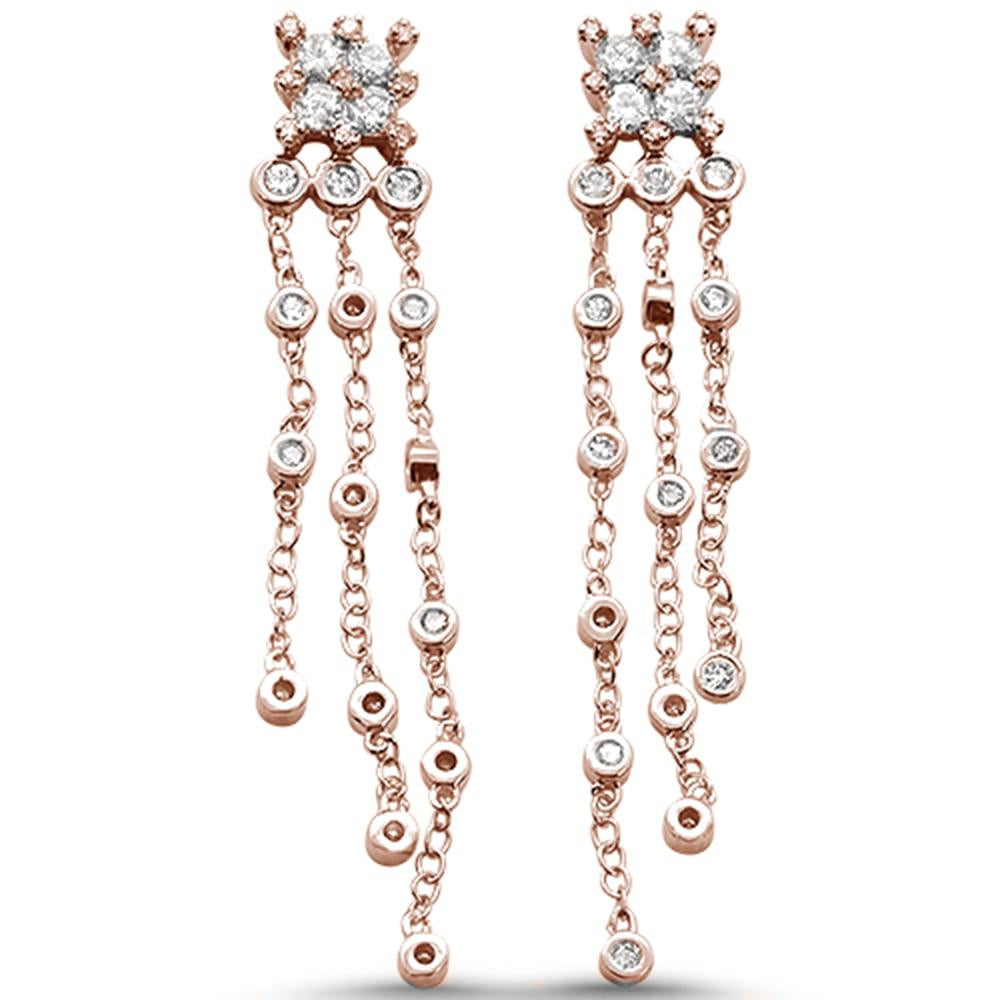 DIAMOND CLOSEOUT! .65cts 14k Rose Gold Diamond Drop Dangle Chandelier Earrings