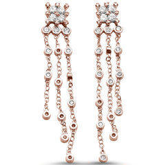 DIAMOND CLOSEOUT! .65cts 14k Rose Gold Diamond Drop Dangle Chandelier Earrings