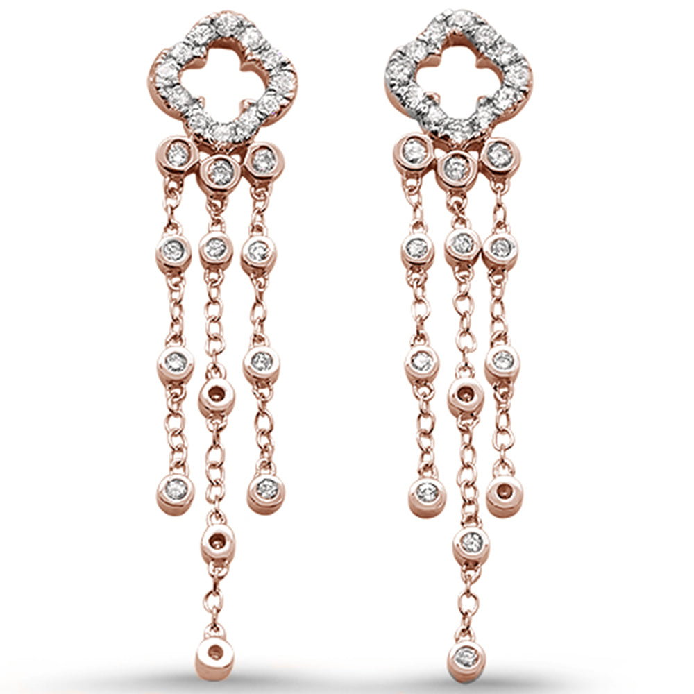 DIAMOND CLOSEOUT! .52ct 14k Rose Gold Diamond Drop Dangle Chandelier Earrings