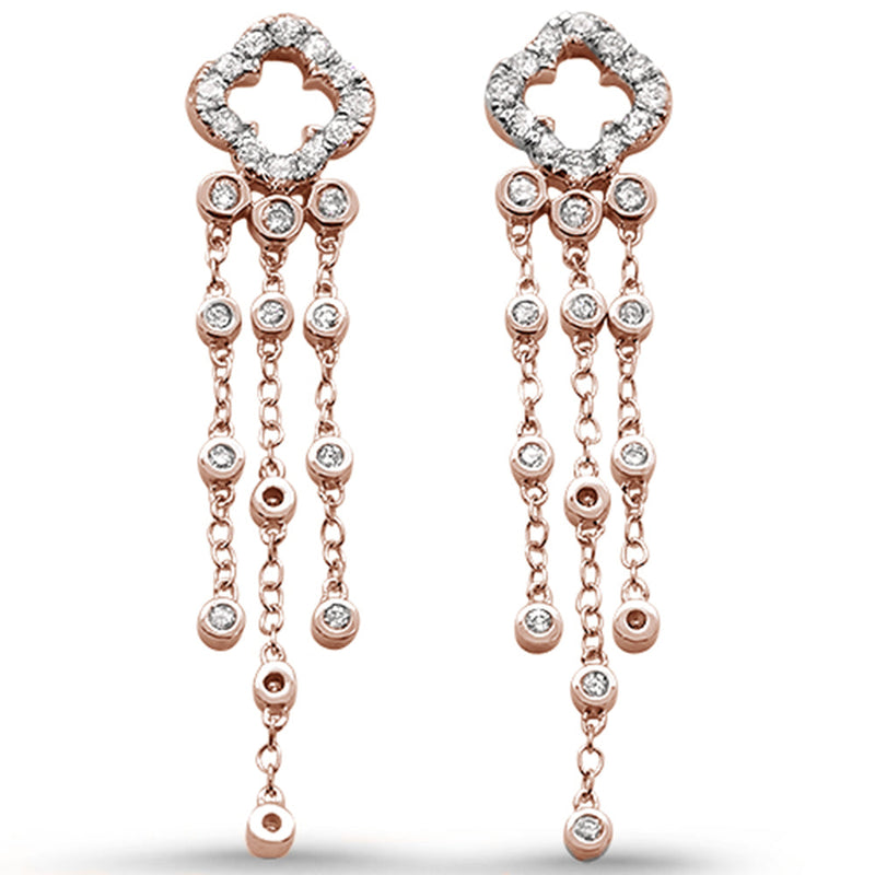DIAMOND CLOSEOUT! .52ct 14k Rose Gold Diamond Drop Dangle Chandelier Earrings