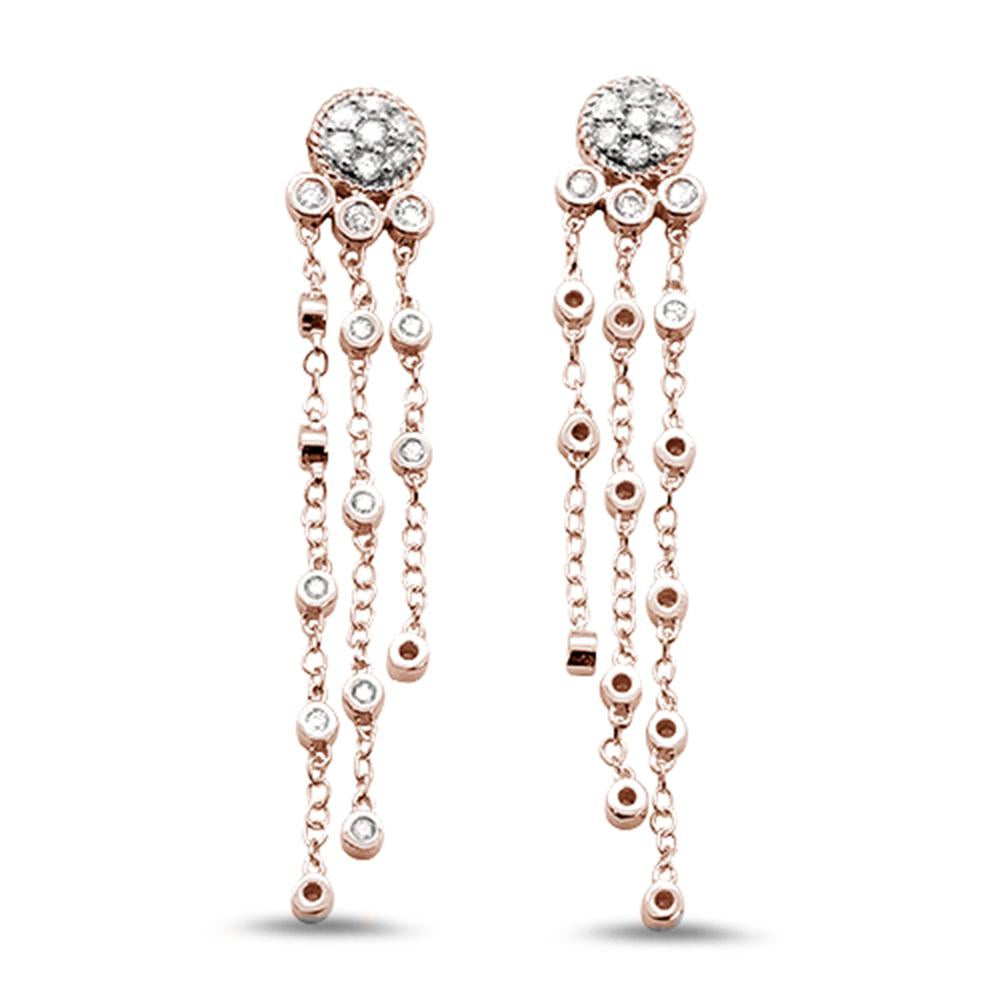 DIAMOND CLOSEOUT!  .43cts 14k Rose Gold Diamond Drop Dangle Chandelier Earrings