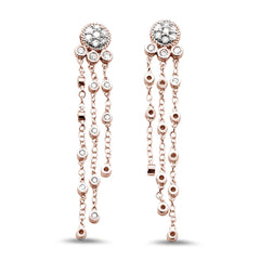 DIAMOND CLOSEOUT!  .43cts 14k Rose Gold Diamond Drop Dangle Chandelier Earrings