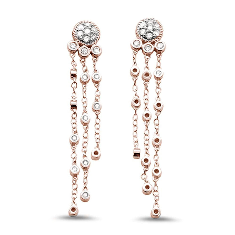 DIAMOND CLOSEOUT!  .43cts 14k Rose Gold Diamond Drop Dangle Chandelier Earrings