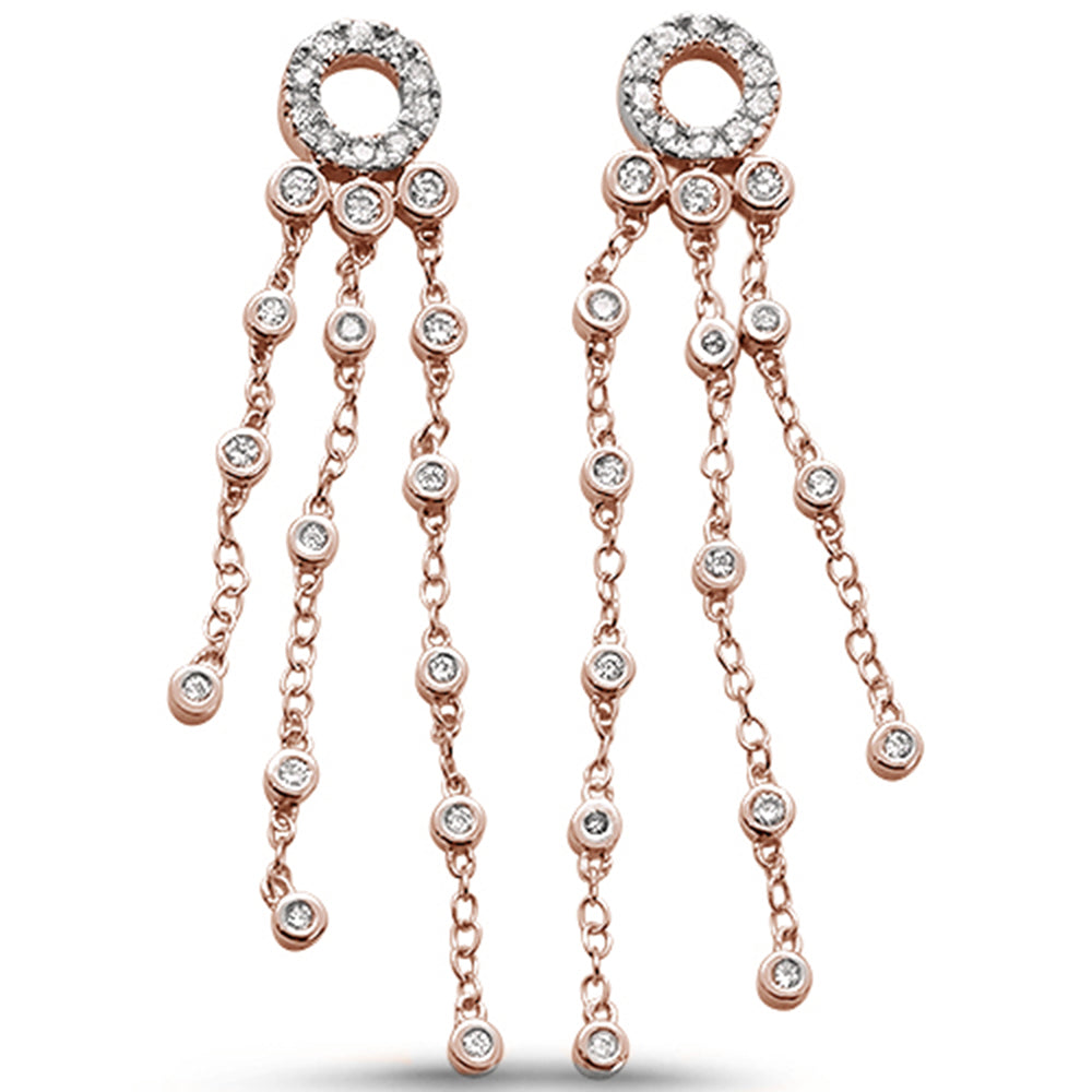 DIAMOND CLOSEOUT!  .40ct 14k Rose Gold Diamond Drop Dangle Chandelier Earrings