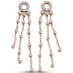 DIAMOND CLOSEOUT!  .40ct 14k Rose Gold Diamond Drop Dangle Chandelier Earrings