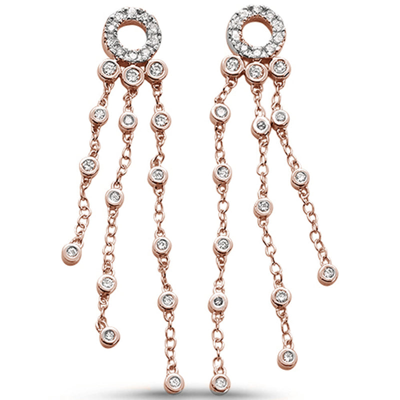 DIAMOND CLOSEOUT!  .40ct 14k Rose Gold Diamond Drop Dangle Chandelier Earrings