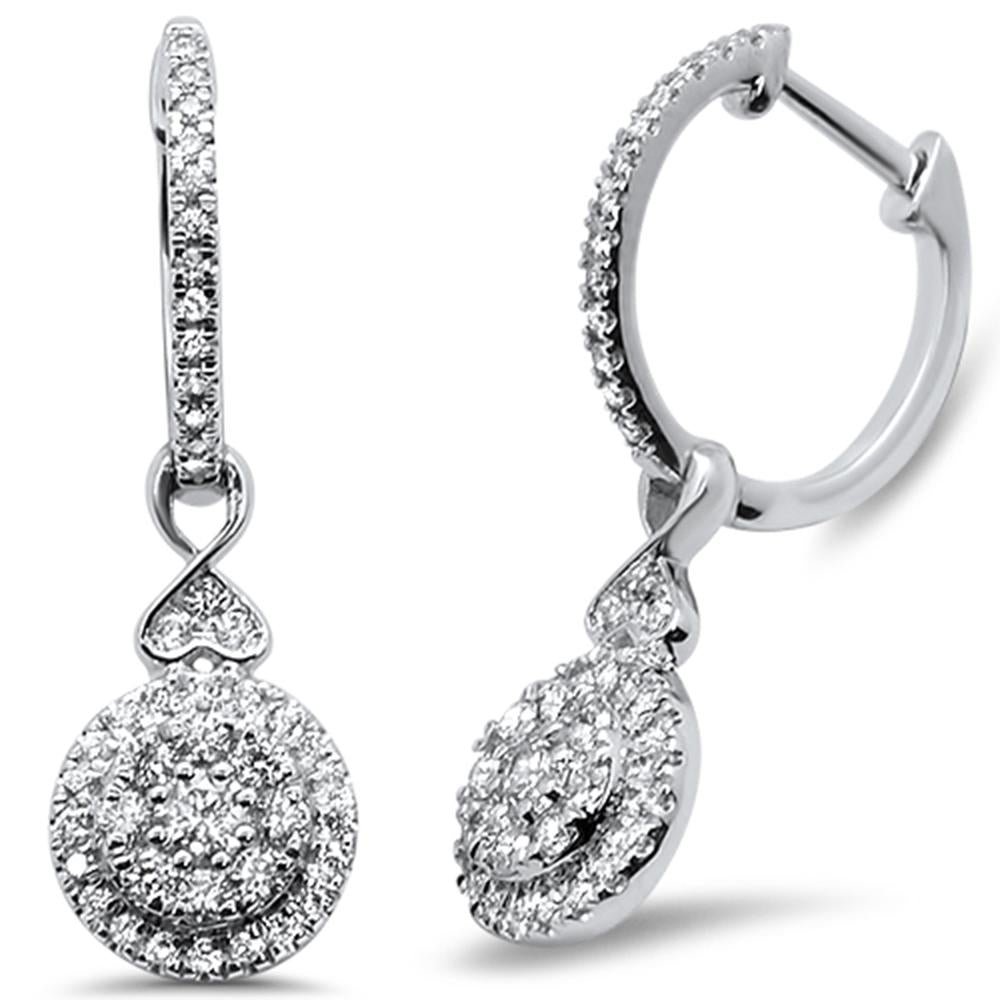 DIAMOND CLOSEOUT!  .62ct 14k White Gold Diamond Drop Dangle Earrings