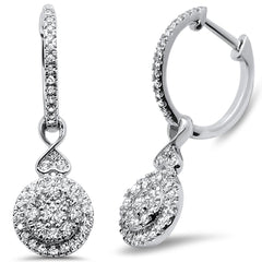 DIAMOND CLOSEOUT!  .62ct 14k White Gold Diamond Drop Dangle Earrings