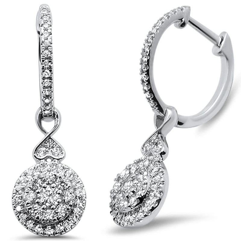 DIAMOND CLOSEOUT!  .62ct 14k White Gold Diamond Drop Dangle Earrings