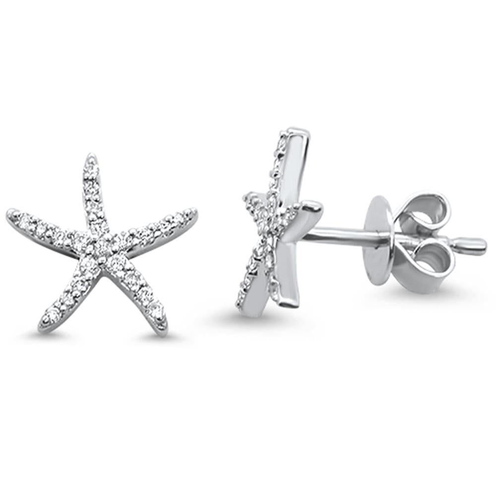 DIAMOND CLOSEOUT! .18ct 14k White Gold Diamond Star Earrings