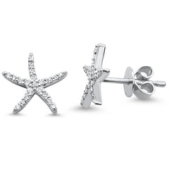 DIAMOND CLOSEOUT! .18ct 14k White Gold Diamond Star Earrings