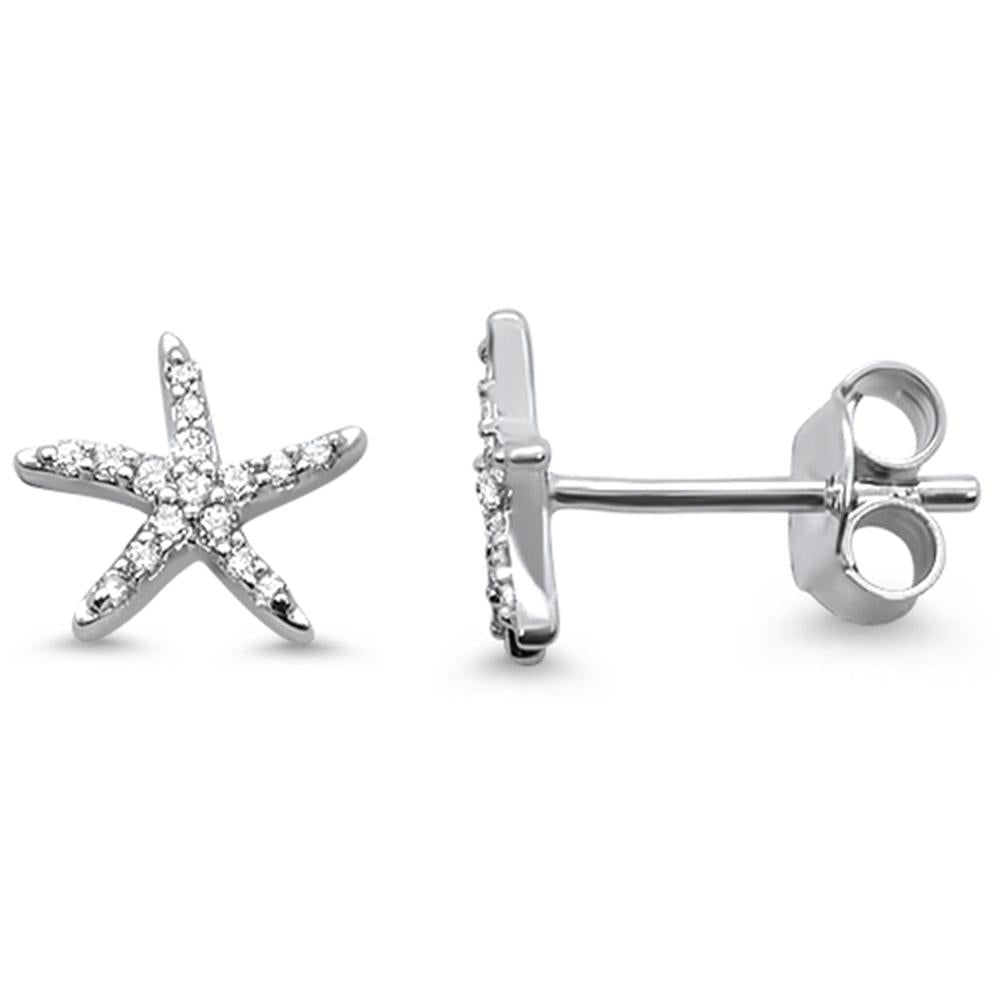 DIAMOND CLOSEOUT! .12ct 14k White Gold Diamond Star Earrings