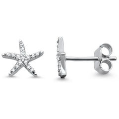 DIAMOND CLOSEOUT! .12ct 14k White Gold Diamond Star Earrings