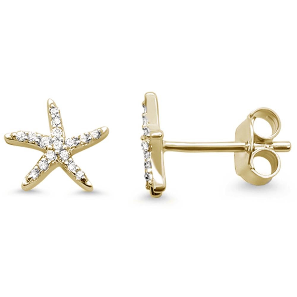 DIAMOND CLOSEOUT! .12ct 14k Yellow Gold Diamond Star Earrings