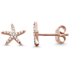 DIAMOND CLOSEOUT! .11ct G SI 14K Rose Gold Diamond Star Earrings