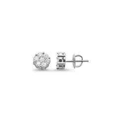 DIAMOND CLOSEOUT! .25ct 14k White Gold Round Diamond Cluster Stud Earrings