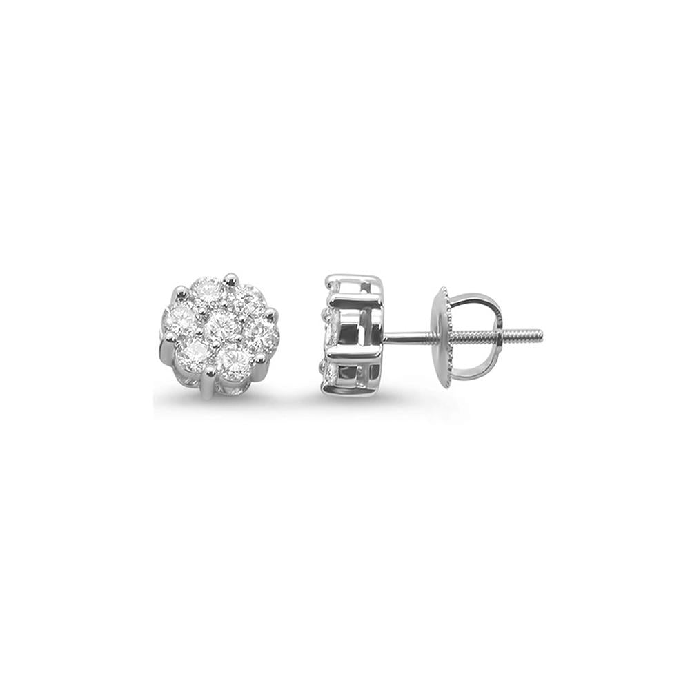 DIAMOND CLOSEOUT! .33ct 14k White Gold Round Diamond Cluster Stud Earrings