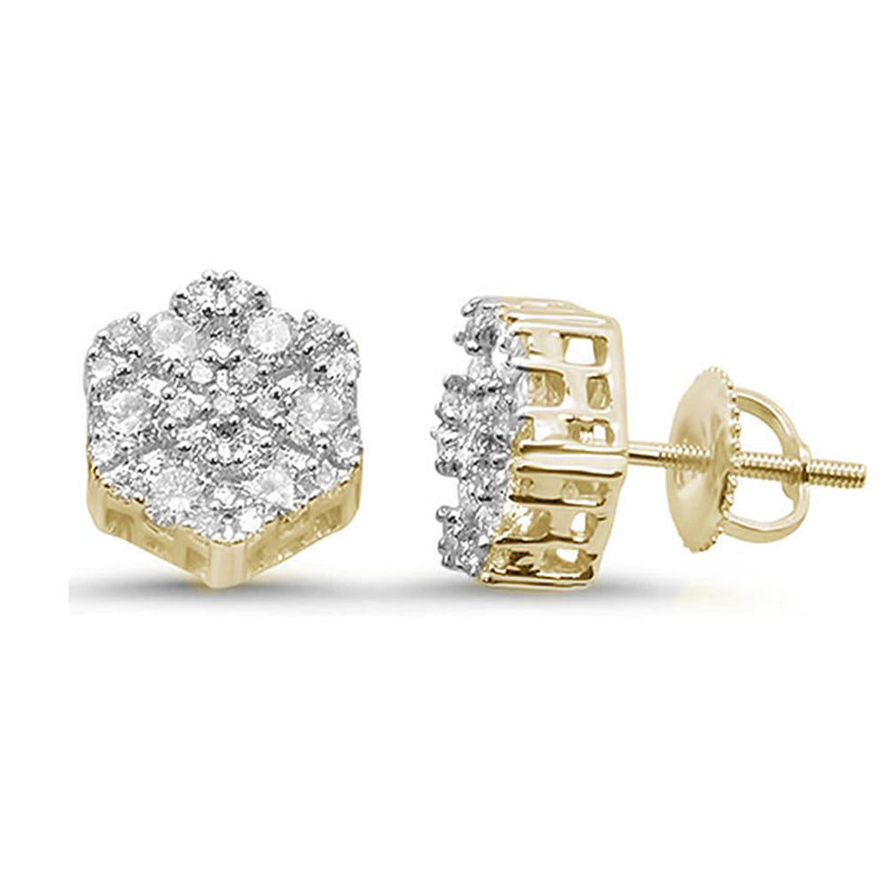 DIAMOND CLOSEOUT! .50ct G SI 10k Yellow Gold Diamond Stud Snowflake Earrings